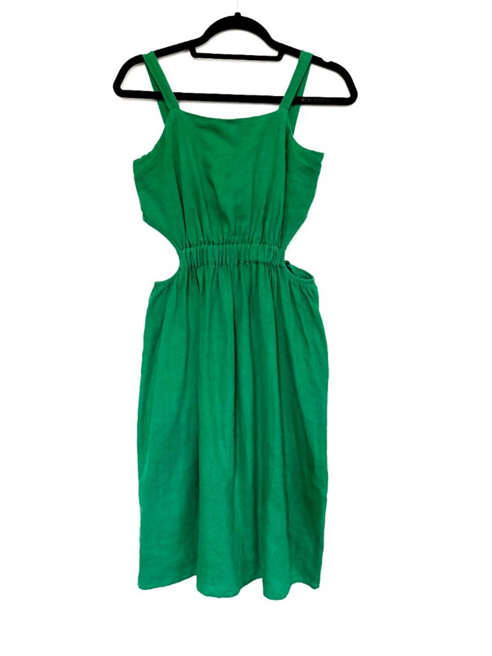 ZARA Girls Emerald Green Linen Dress - Size 13-14